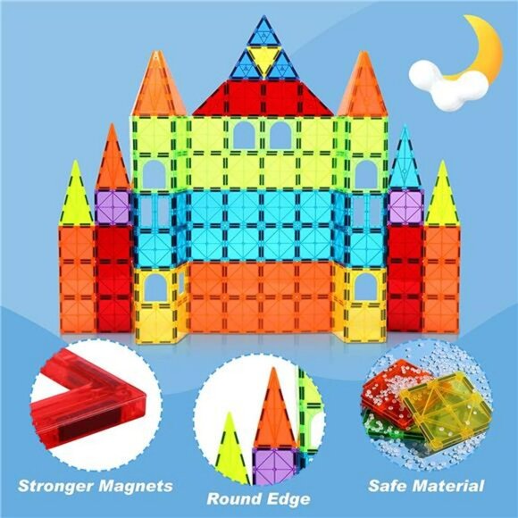 Magnetic Building Tiles for Kids,Educational Magnetic Stacking Blocks for kids - Picture 4 of 7